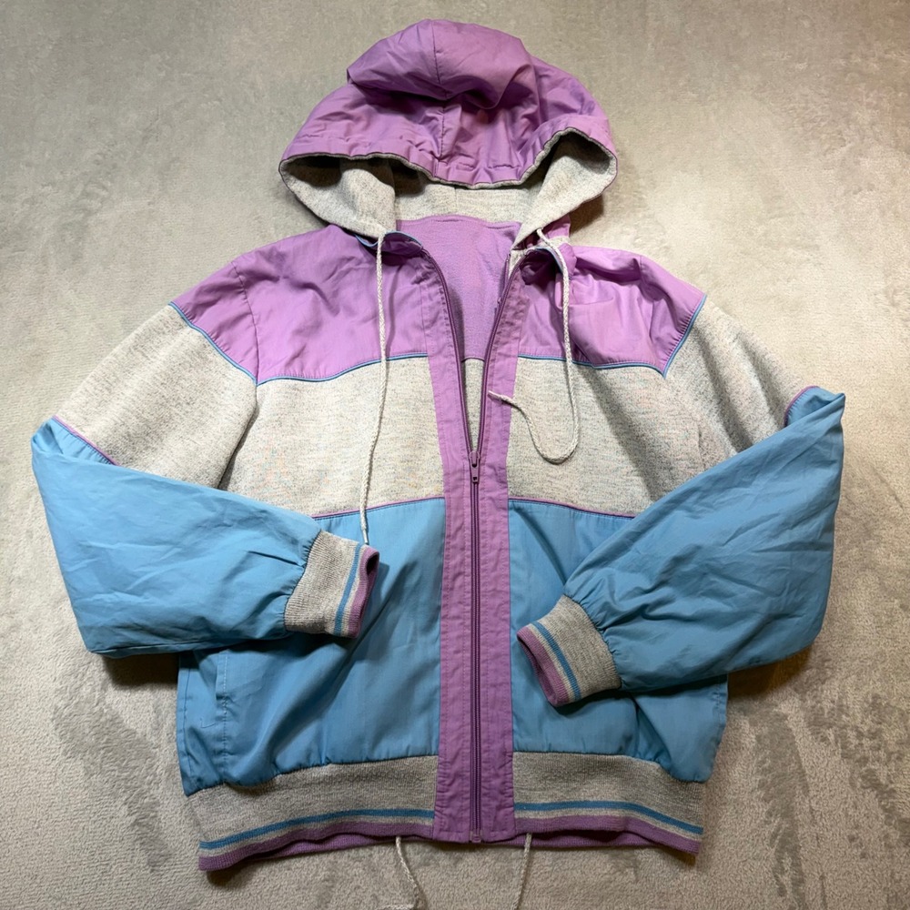 Vintage Main Event Colorblock Hooded 3 in 1 Jacket Size‎ S Purple Blue 80s 90s